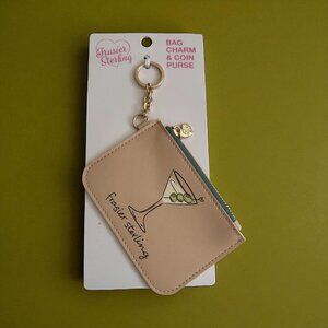 FRASIER STERLING Dirty Martini Bag Charm Keychain Coin Purse NEW NWT
